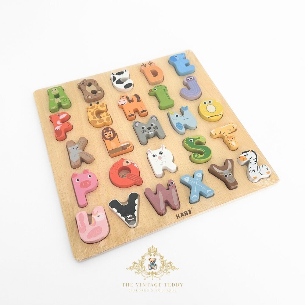 NWT Cute Wooden Alphabet Animal Characters Fun Play Set Kids Early Learning Toys - Picture 2 of 4
